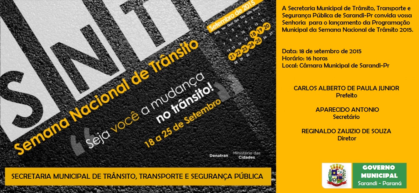 Programação da Semana do Trânsito será lançada no dia 18   